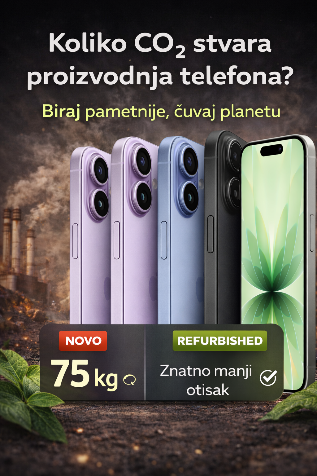 CO2 emisija proizvodnja telefona