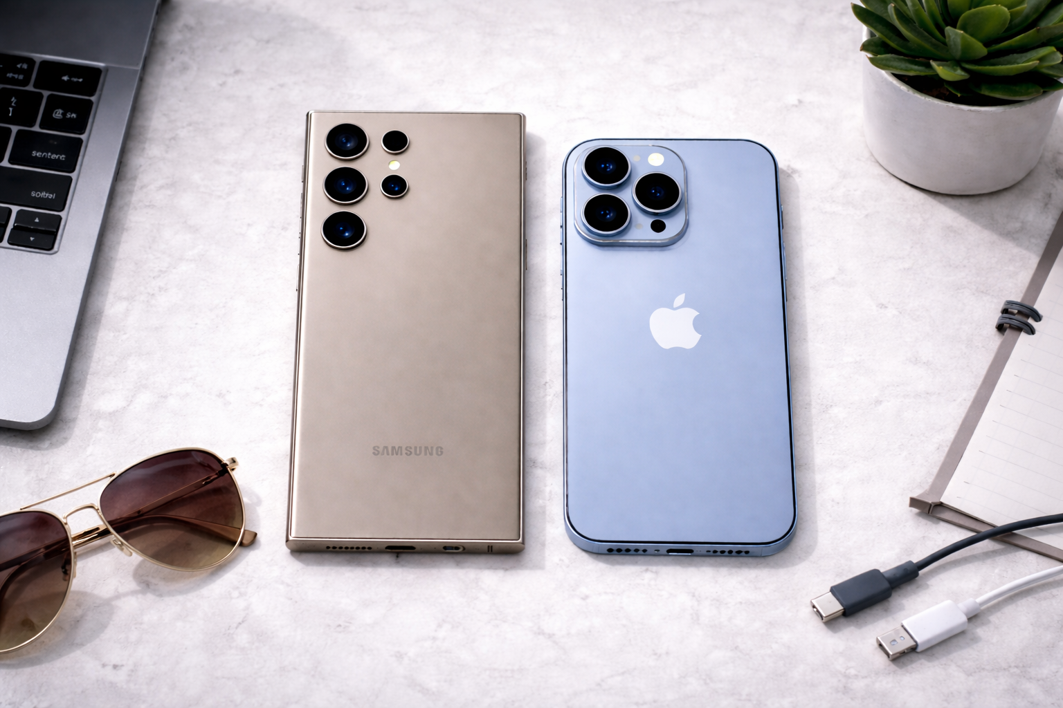 iPhone i Samsung zadnja strana poređenje dizajna i kamera