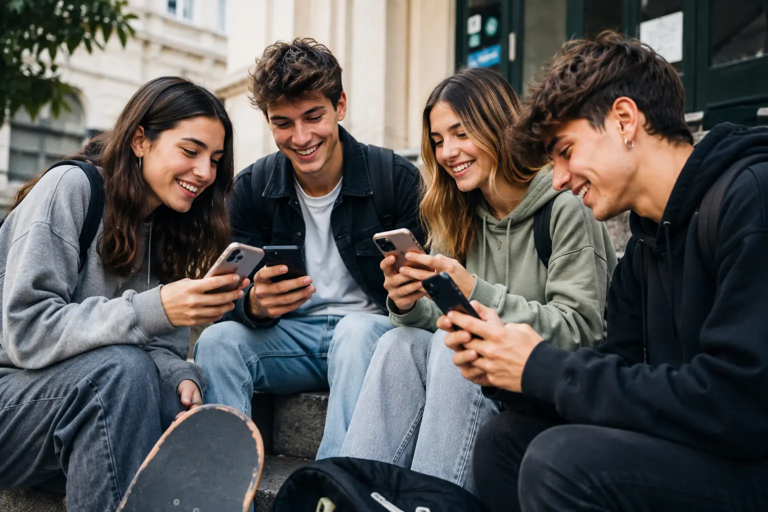 mladi koji kupuju refurbished telefone — generacija Z sa pametnim telefonima