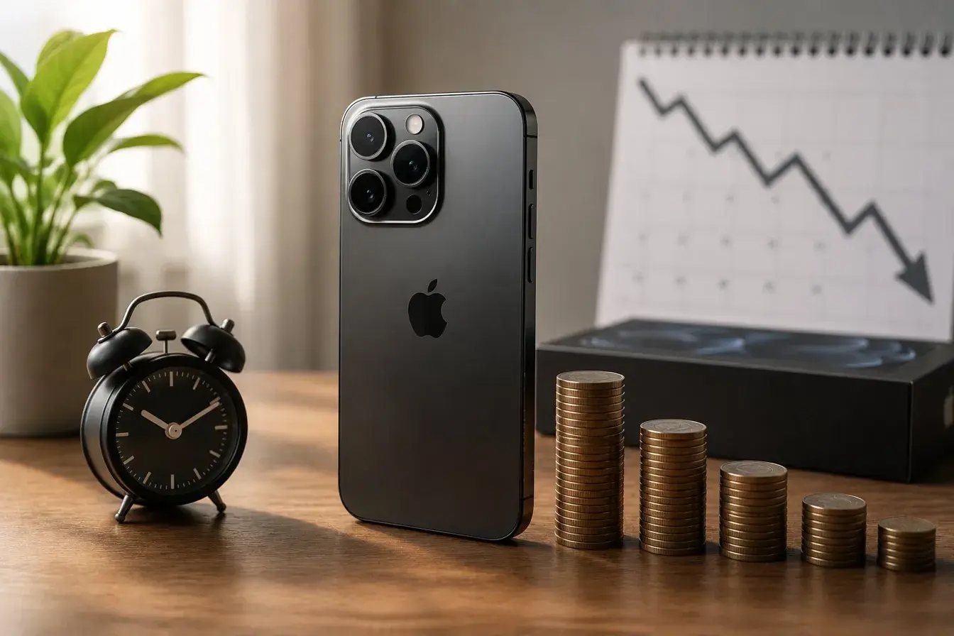 prodaja telefona pre gubitka vrednosti — iPhone sat kovanice grafikon pada cene