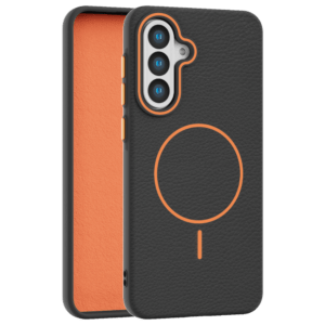 Leather Grip MagSafe maska za Samsung Galaxy A36 - Crna