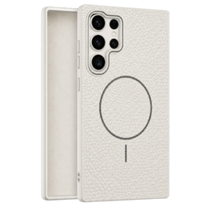 Leather Grip MagSafe maska za Samsung Galaxy S22 Ultra - Bela