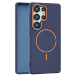 Leather Grip MagSafe maska za Samsung Galaxy S25 Ultra - Plava