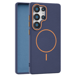 Leather Grip MagSafe maska za Samsung Galaxy S25 Ultra - Plava