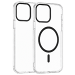 Transparent Color Ring MagSafe maska za iPhone 15 Pro Max – Crna