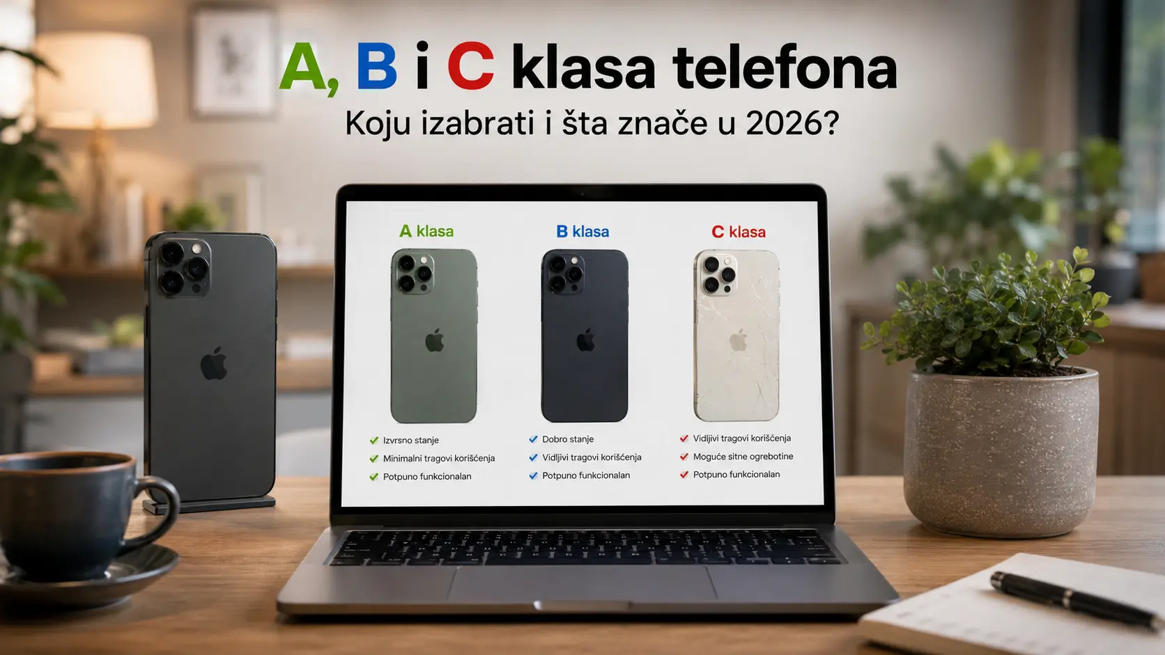 Klase refurbished telefona, A klasa telefon kao nov bez ogrebotina