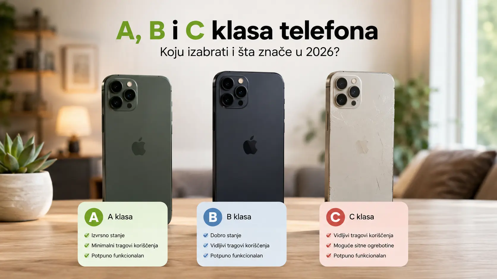 Refurbished telefon C klasa sa vidljivim tragovima korišćenja
